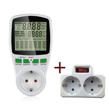 Load image into Gallery viewer, EU Digital LCD Energy watt Meter Wattmeter Wattage Electricity Kwh Power monitor Meter Measuring Measuring Outlet Power Analyzer