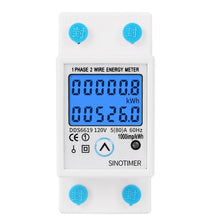 Load image into Gallery viewer, Din Rail Digital Single Phase Reset Zero Energy Meter kWh Voltage Current Power Consumption Meter Wattmeter Electricity 220V AC
