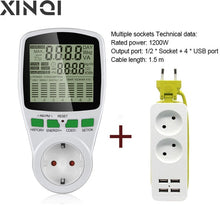 Load image into Gallery viewer, EU Digital LCD Energy watt Meter Wattmeter Wattage Electricity Kwh Power monitor Meter Measuring Measuring Outlet Power Analyzer
