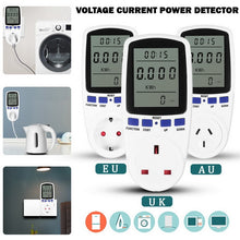 Load image into Gallery viewer, EU/UK/AU Plug AC Power Meters Digital Voltage Wattmeter Power Consumption Watt Energy Meter Electricity  Monitor
