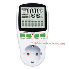 Load image into Gallery viewer, Energy Meter Digital LCD Wattmeter Wattage Electricity Kwh Power Meter EU US UK AU French Measuring Outlet Power Analyzer
